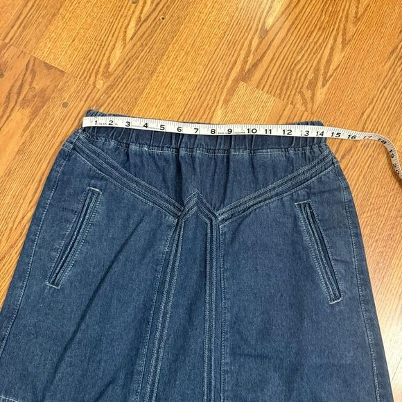 Ebossy Denim Maxi Skirt with Raw Hem - Picture 4 of 7